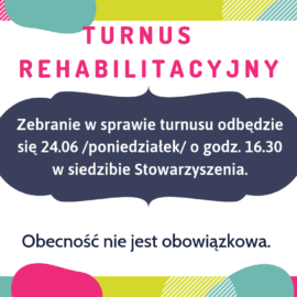 Informacja – zebranie w sprawie turnusu