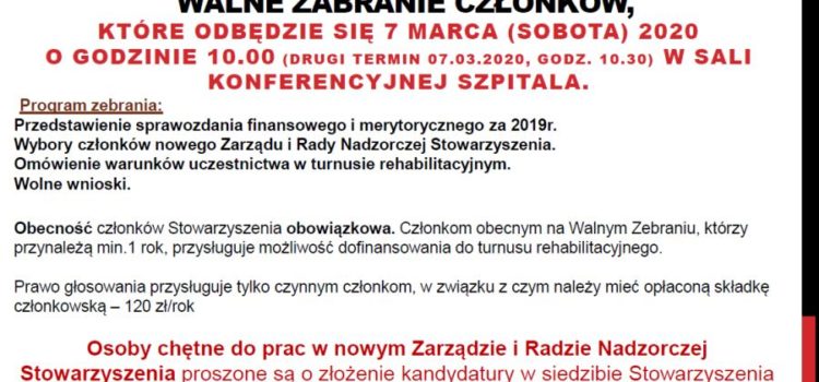 Walne zebranie – marzec 2020